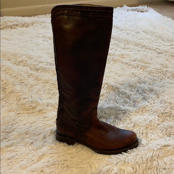 Braided back zip Frye tall boots. - Picture 1 of 10